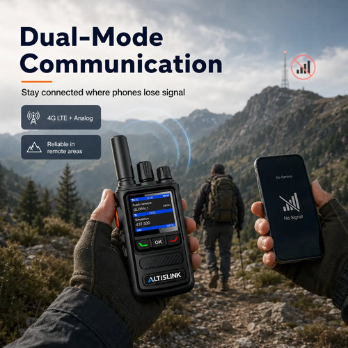 ALTISLINK D1 4G LTE + Analog Unlimited Range PTT Walkie Talkie