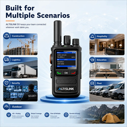 ALTISLINK D1 4G LTE + Analog Unlimited Range PTT Walkie Talkie